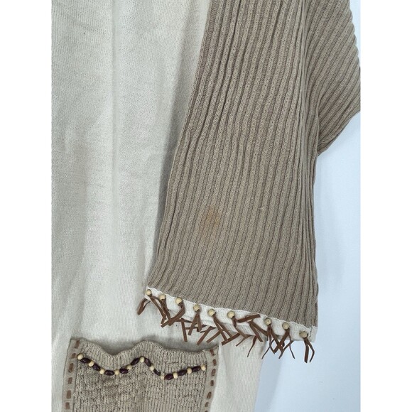 NWT STORYBOOK KNITS Crochet Knit Western Sweater Cardigan Fall Tassle Beaded - Picture 4 of 13
